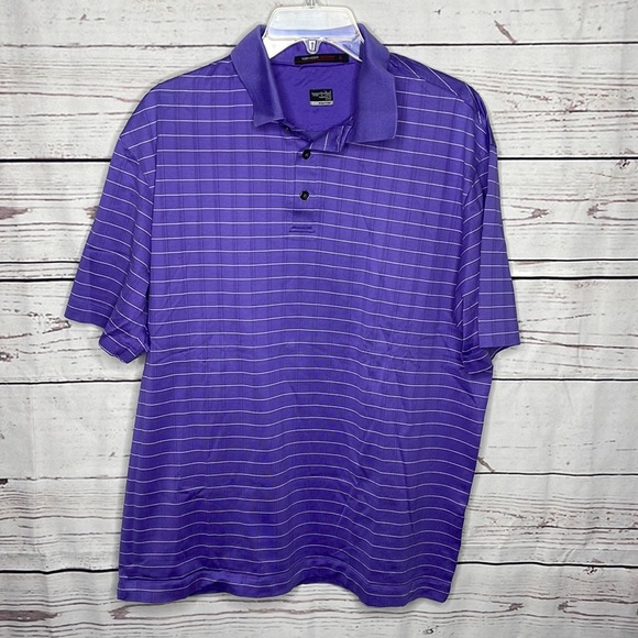 Nike Other - Nike Men’s Tiger Woods Collection Purple Striped Polo Shirt Sz Large!